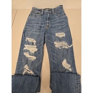 Abercrombie Fitch Zoe Natural Rise Ankle Distressed Sz 0